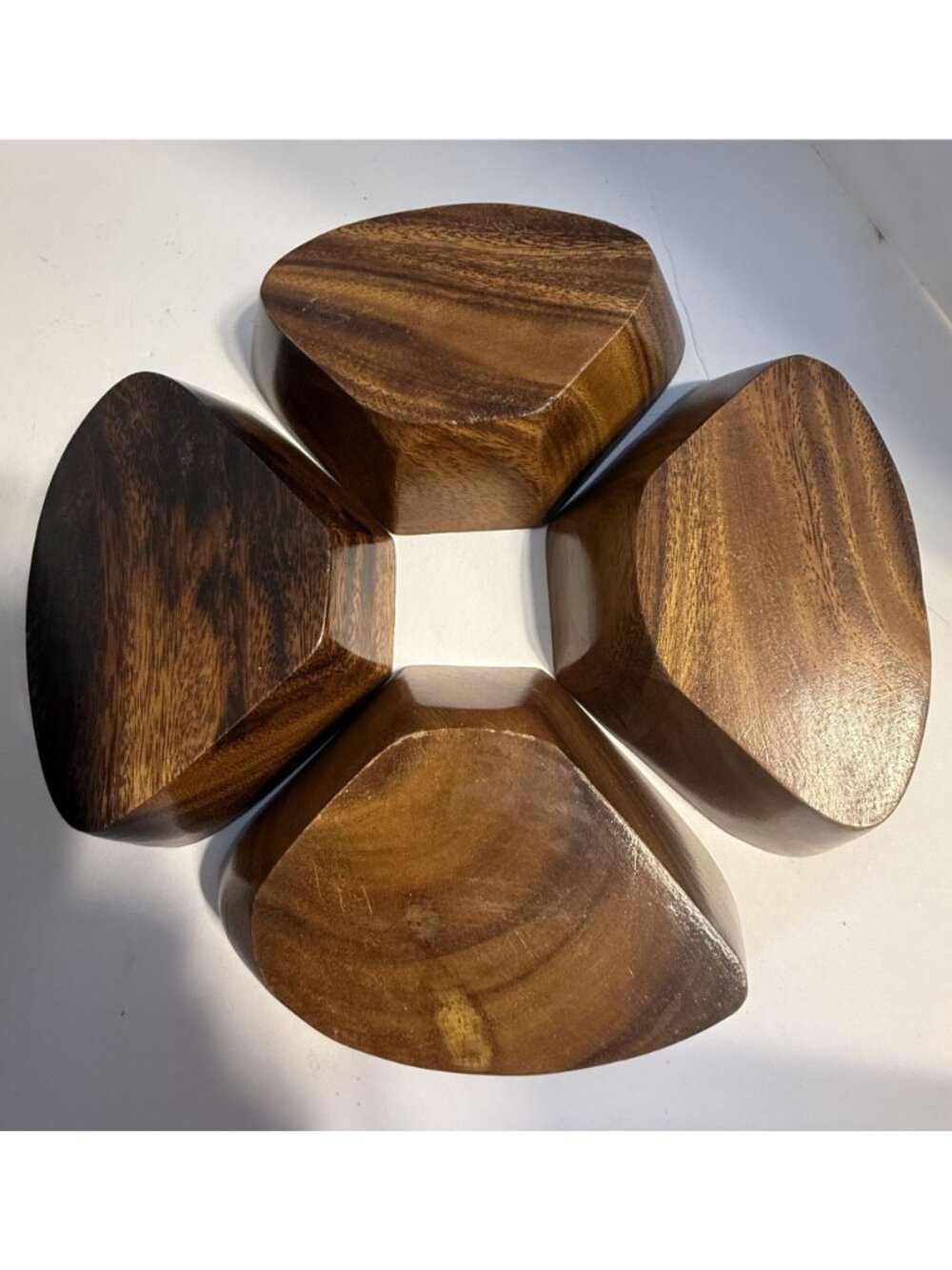 Vintage Rosas Philippine Monkey Pod Wood 3 Tier Lazy Susan Serving Set Pineapple - Picture 11 of 16